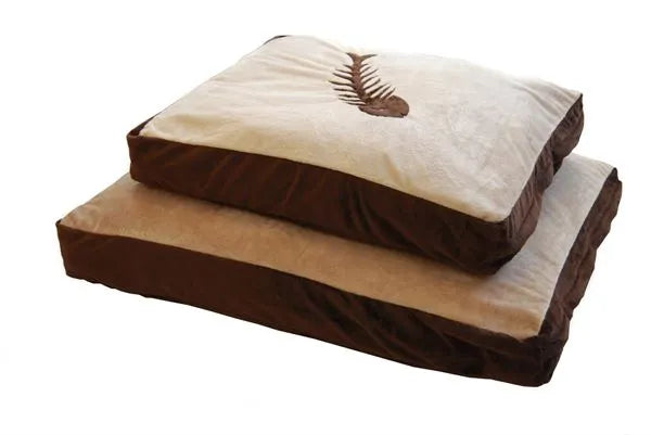 Cat Bed Fish Motif Chocolate & Cream 109x63.5cm (43x25)