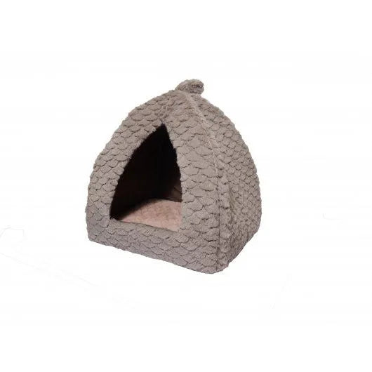 40 Winks Cat Pyramid Grey & Pink Fleece 40x40cm
