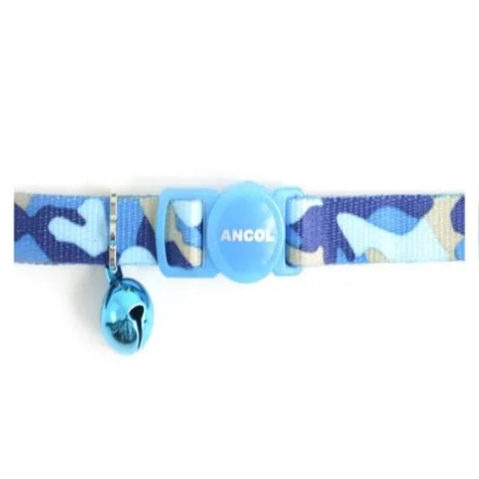 Safety Buckle Cat Collar Camouflage Blue