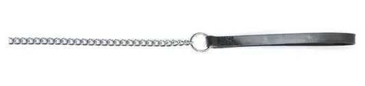 Heritage Chain Lead With Leather Handle Medium Black 80cm